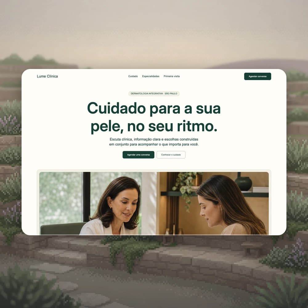 Preview of the Lume Clínica template