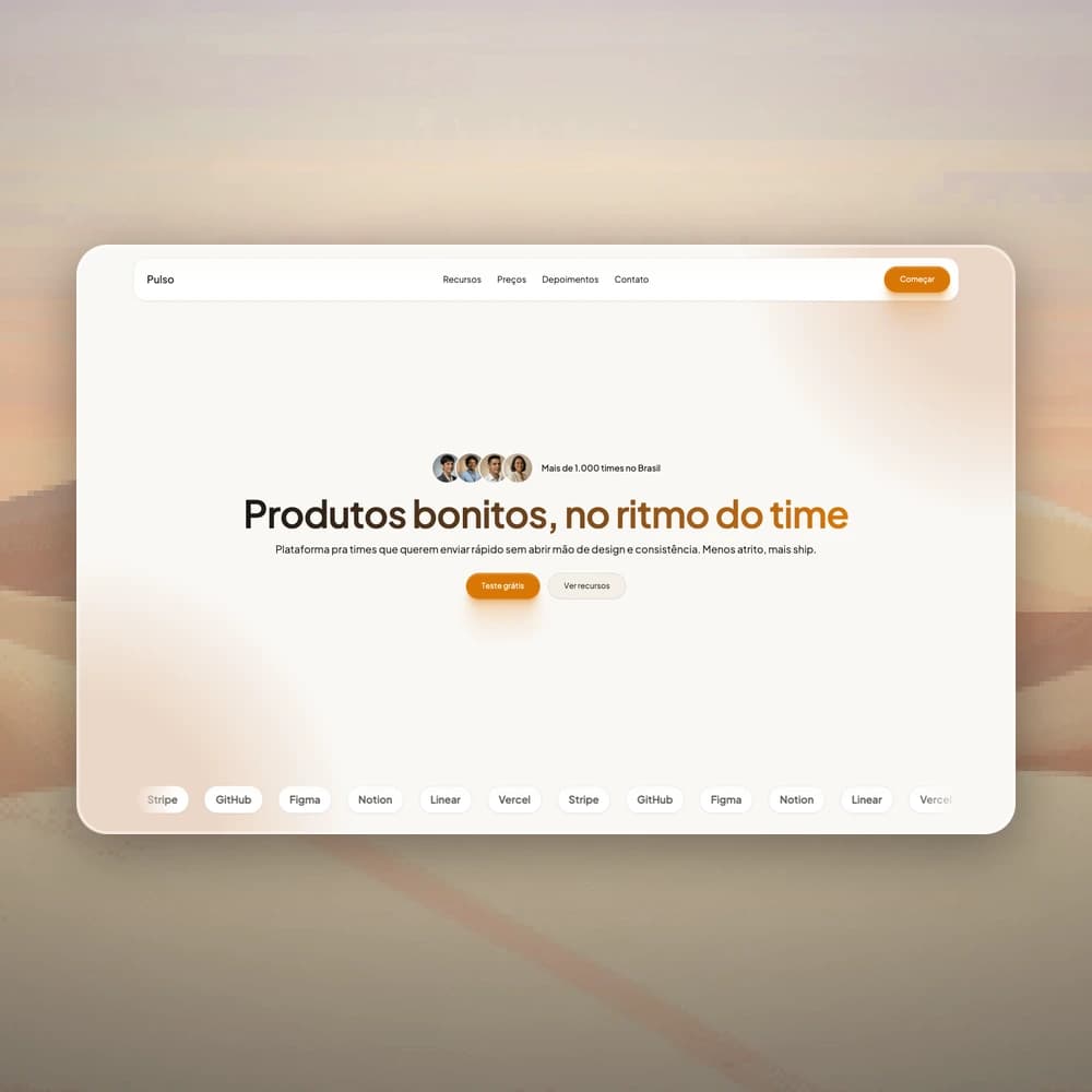Prévia do template SaaS Platform